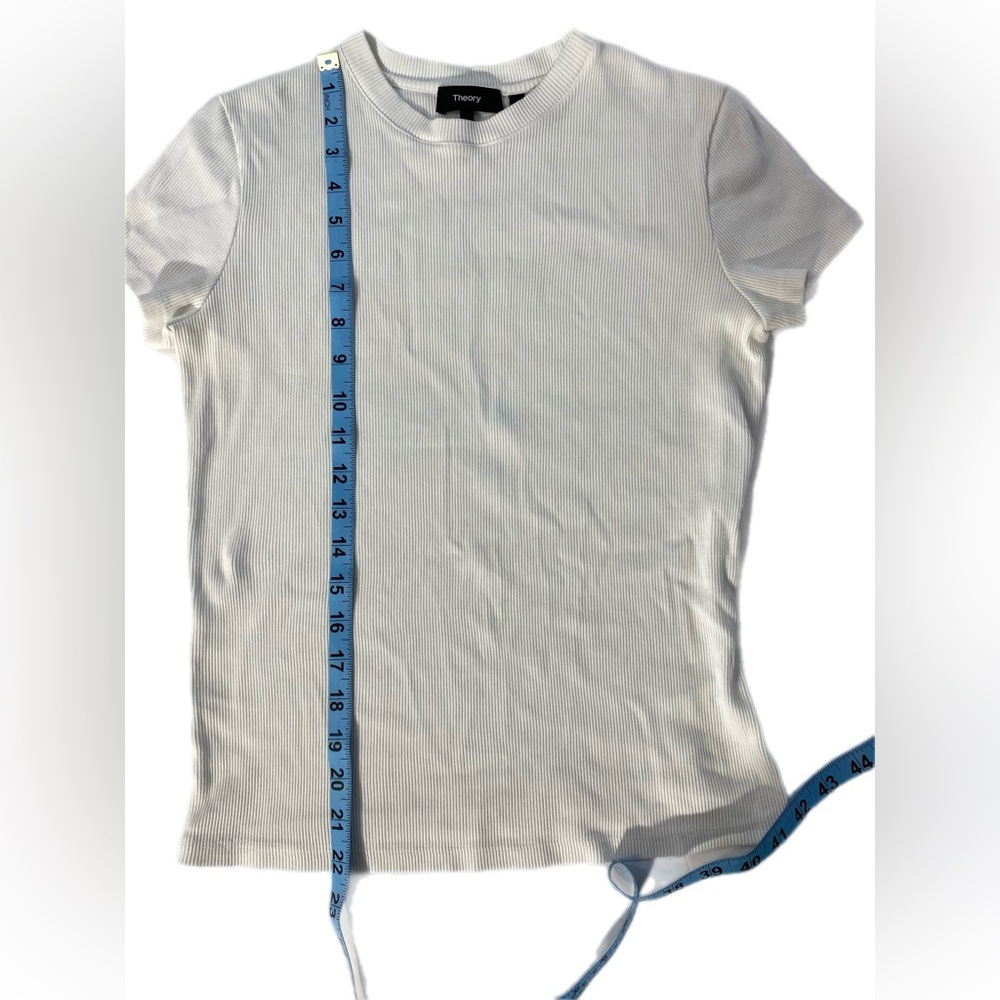 Theory Tiny Tee in Ribbed Cotton Large pre owned - Picture 11 of 15
